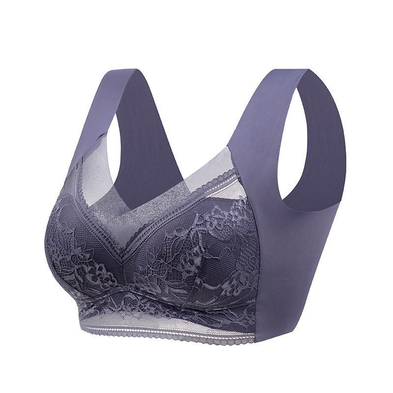 Lace Wireless Fixed Cup Push Up Bra