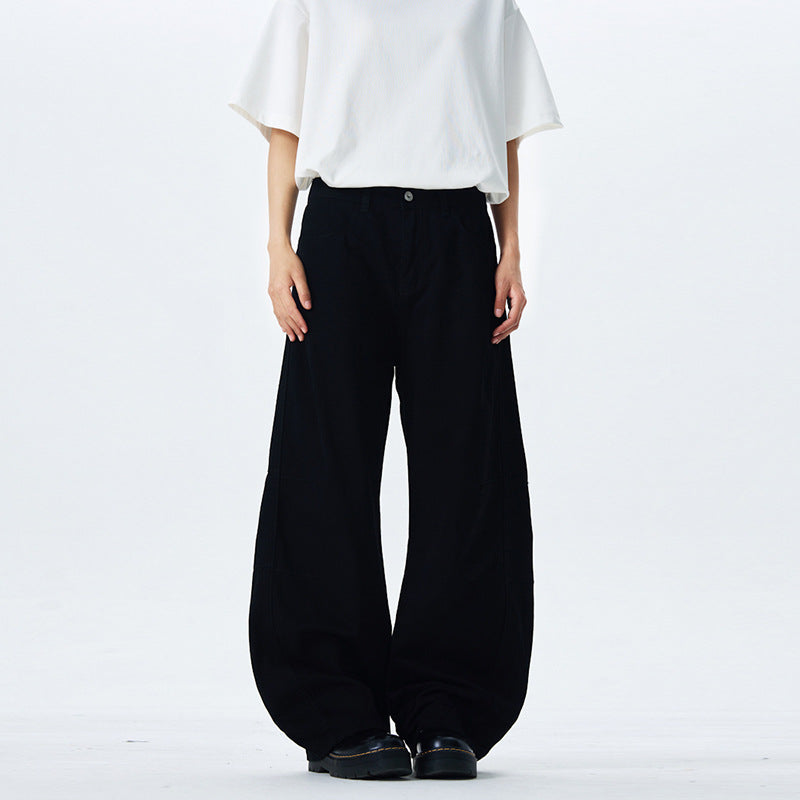 Mens Loose-Fit American-Style Retro Pleated Culottes