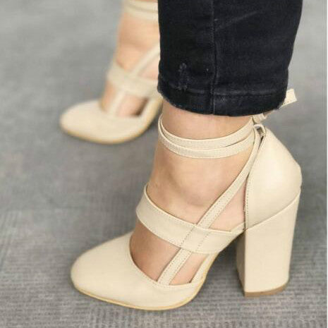Chunky Heeled Strappy Sandals, Plus Size Heels