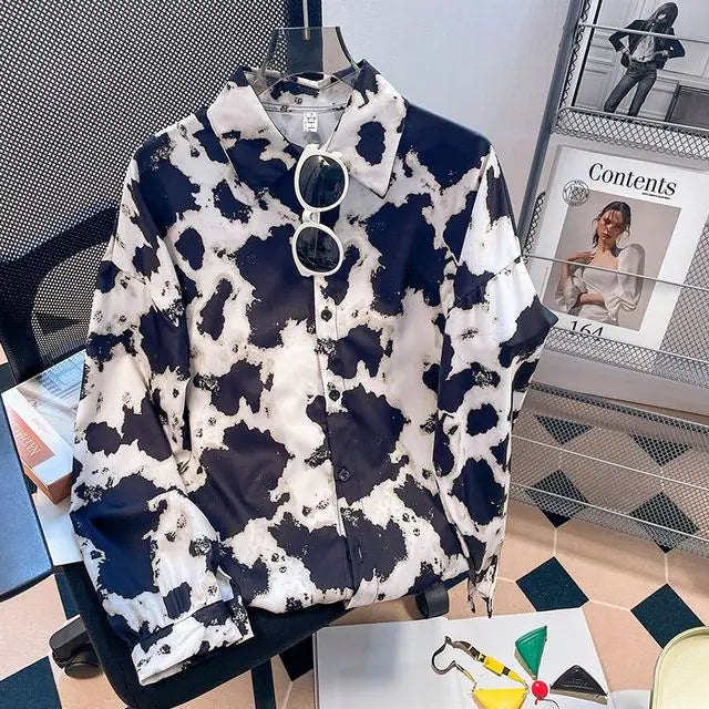 Vintage Floral Turn-down Collar Blouse for Women