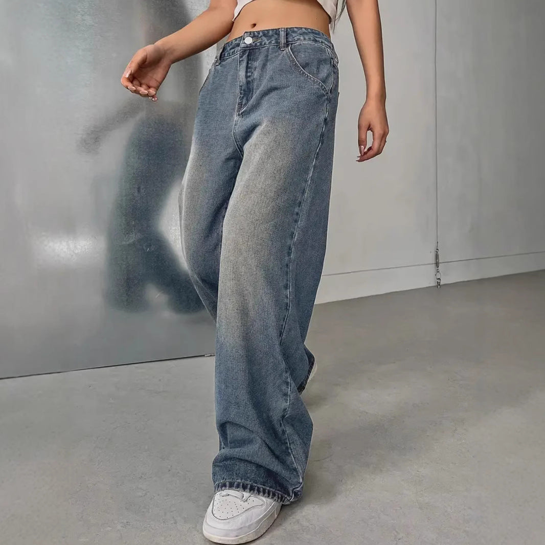 European And American Women's Washed Vintage Denim Pants