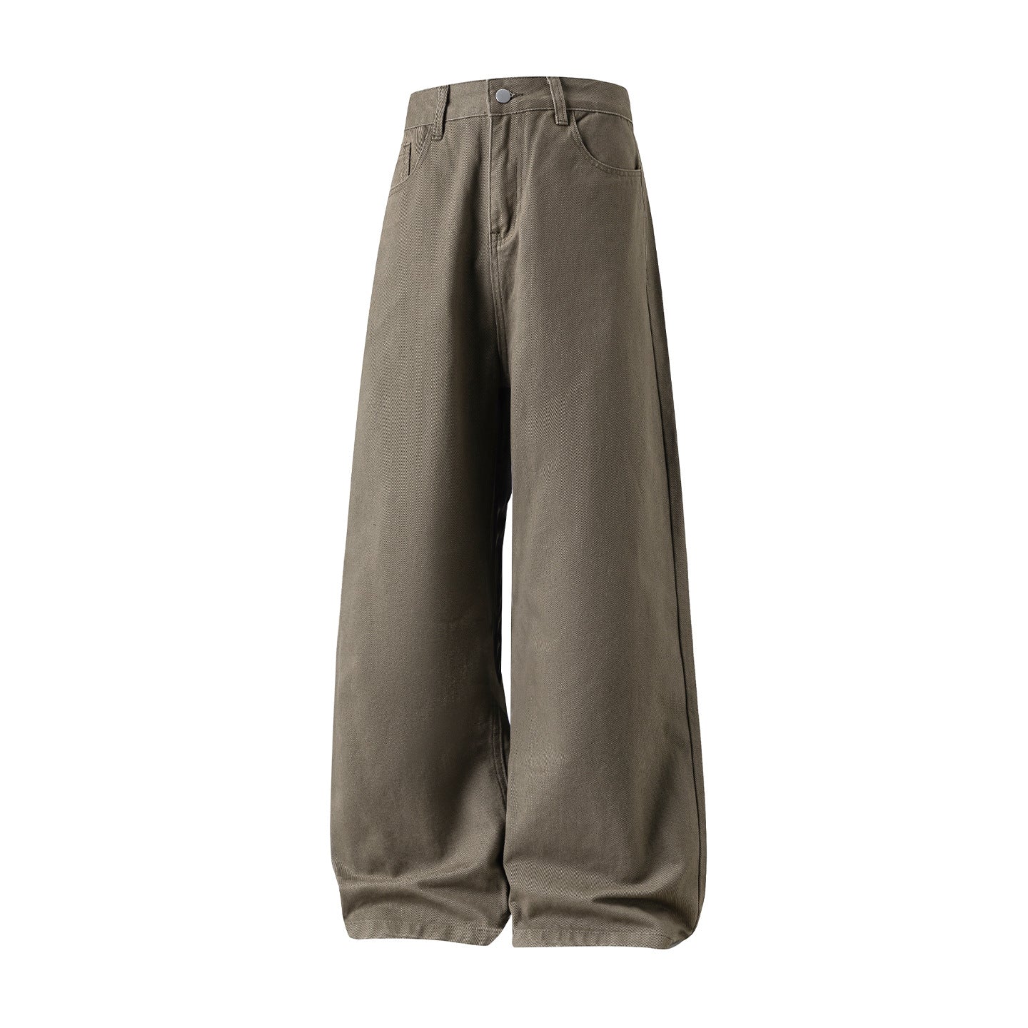 Textured Pure-cotton Slightly Elastic Trendy Vintage-style Trousers