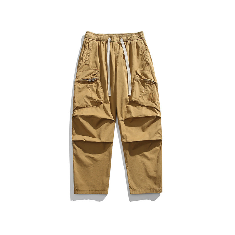 Retro Mens Loose-fitting Casual Wide-leg Pants