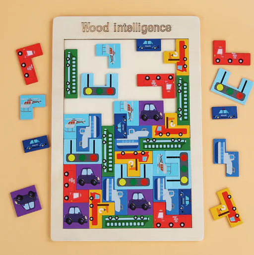 Wooden Tangram Math Game for Problem Solving (Single Piece)