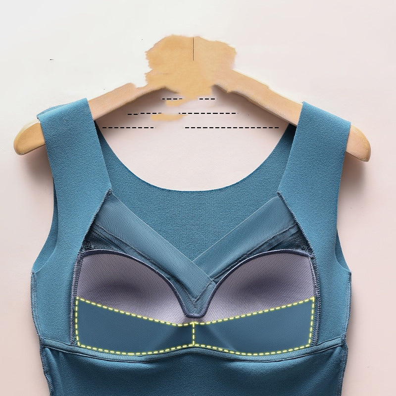 Double-sided Sanded Bra With Chest Pads For Slim Fit And Heating