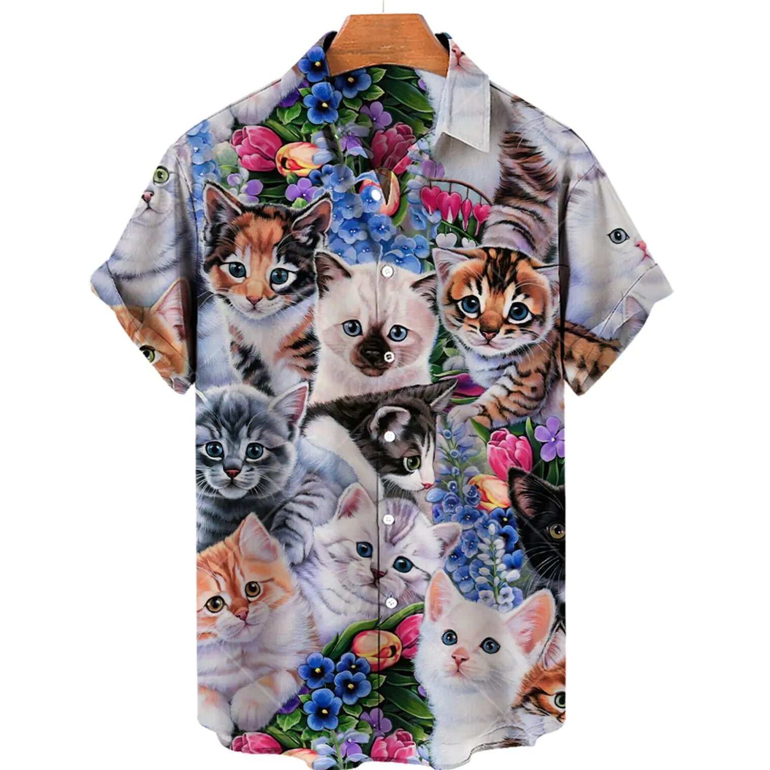 Men's Casual 3D Digital Print Short Sleeve Shirt