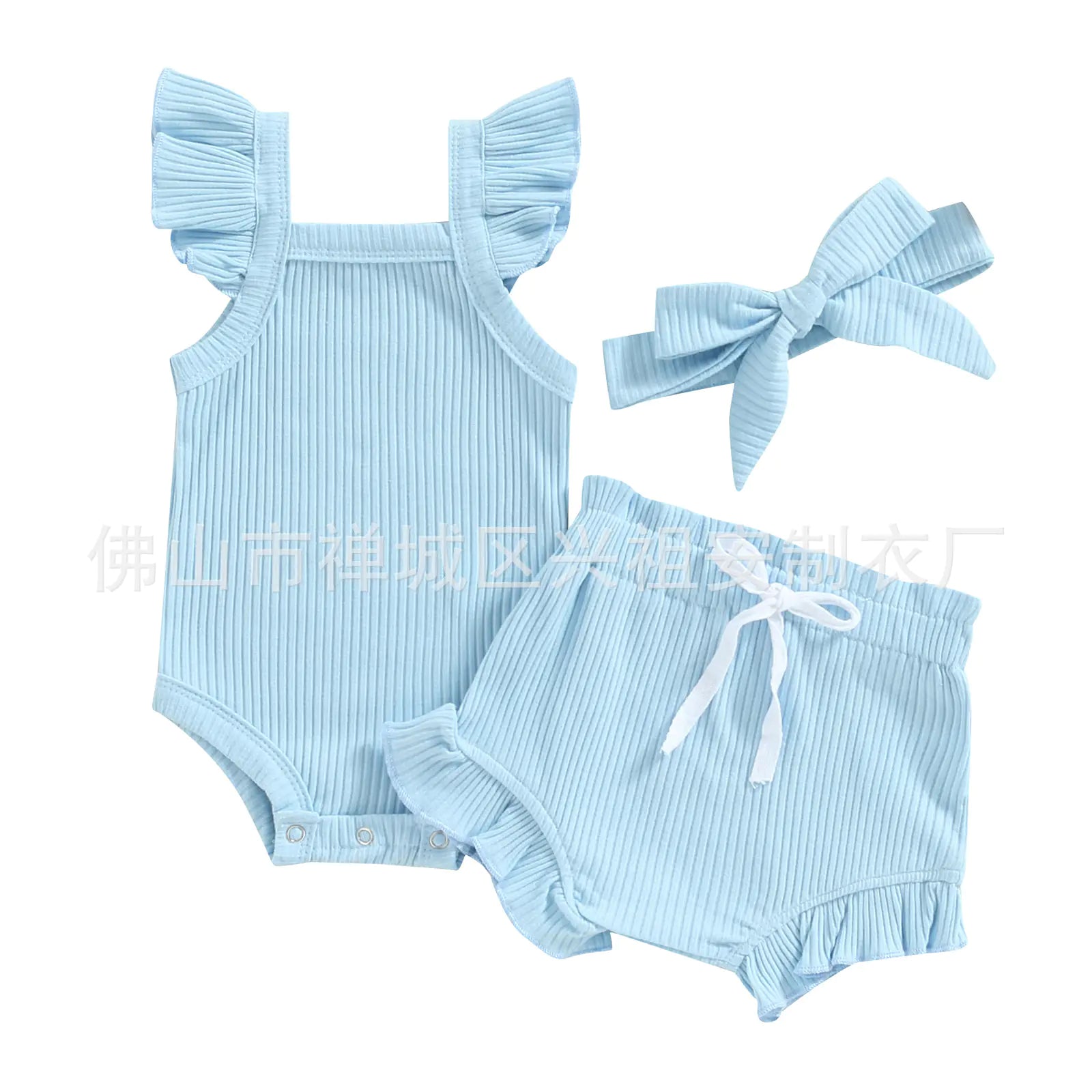 Baby Summer Romper and Shorts Set for Girls