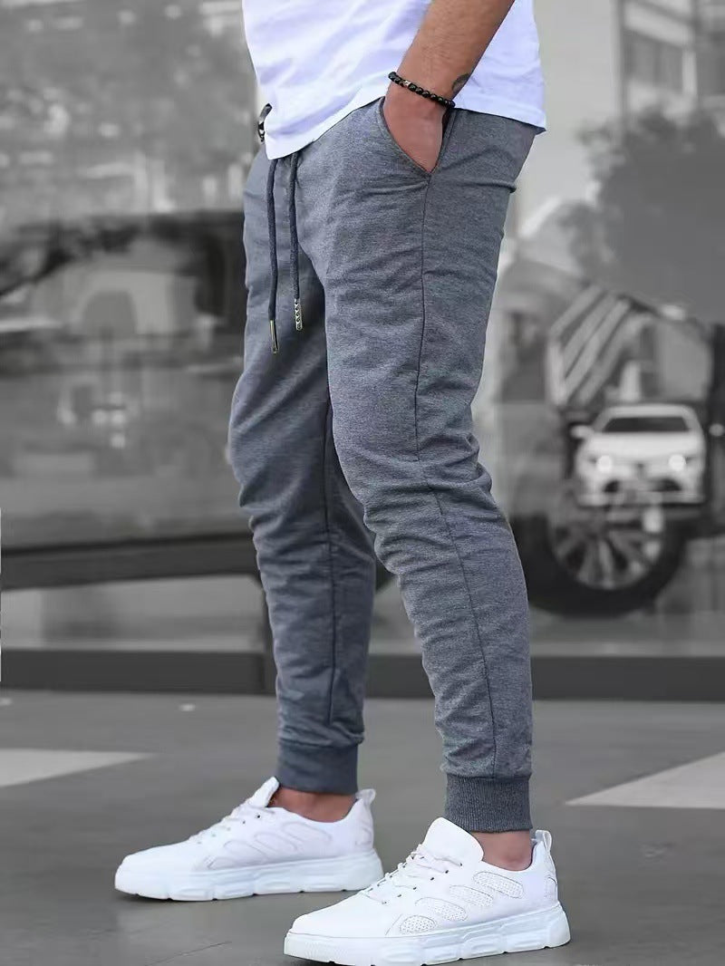 Mens Pants European And American High-Street Retro Casual Terry Cloth Style