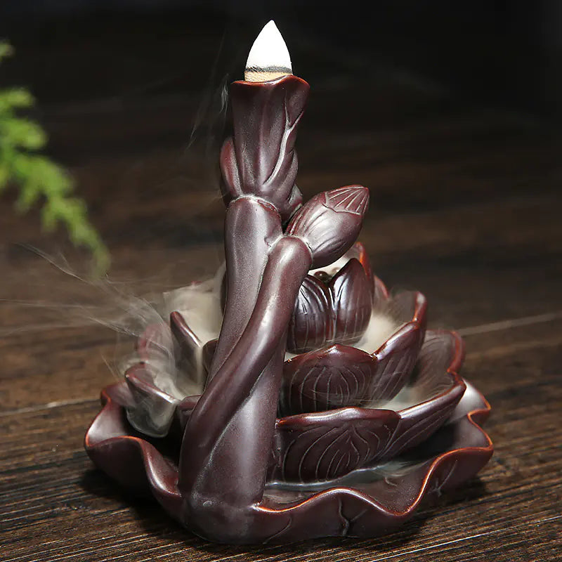 Lotus Incense Burner with Backflow Design