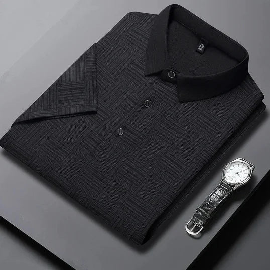Men's Textured Polo Shirt (Short Sleeve, One Piece)