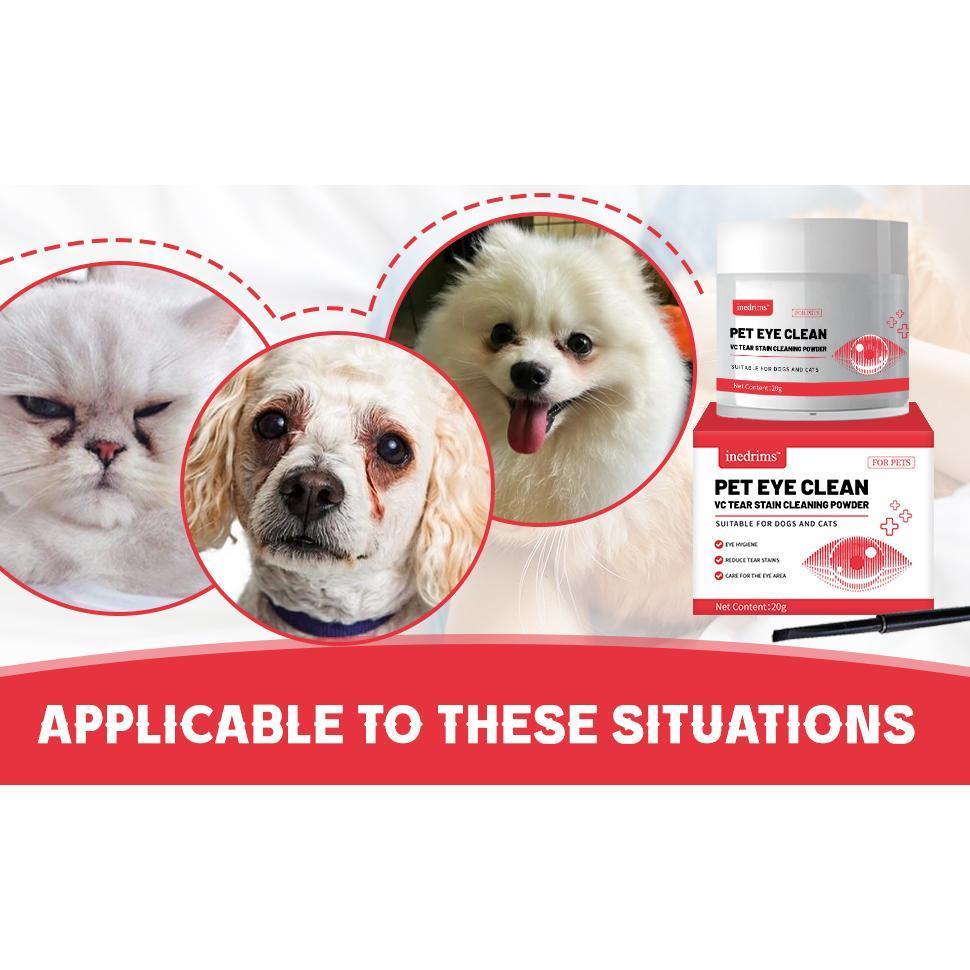 Pet Tear Stain Removal Powder - Natural And Gentle Formula, Eye And Fur Care, Tear Stain Removal And Brightening, An Essential Product For Pet Eye Cleaning.