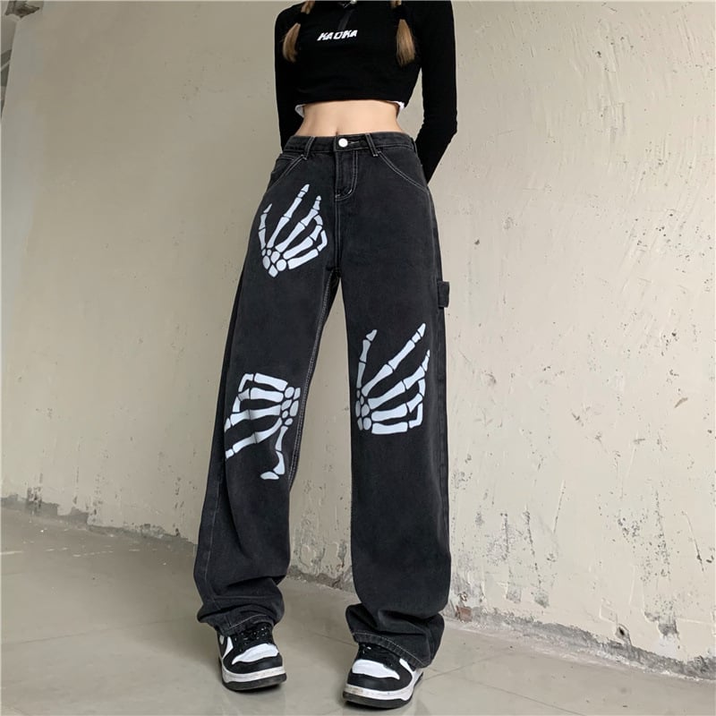 Vintage High Waist Loose Slim Straight Jeans