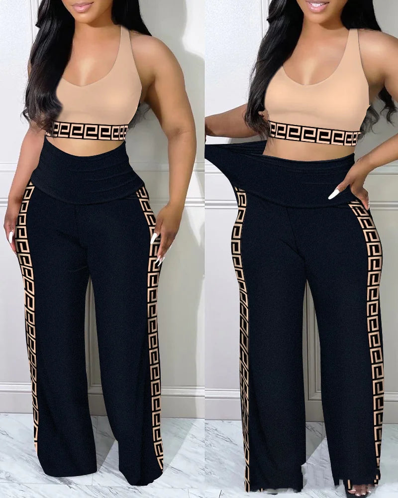 Slim Fit Khaki Plaid Trousers