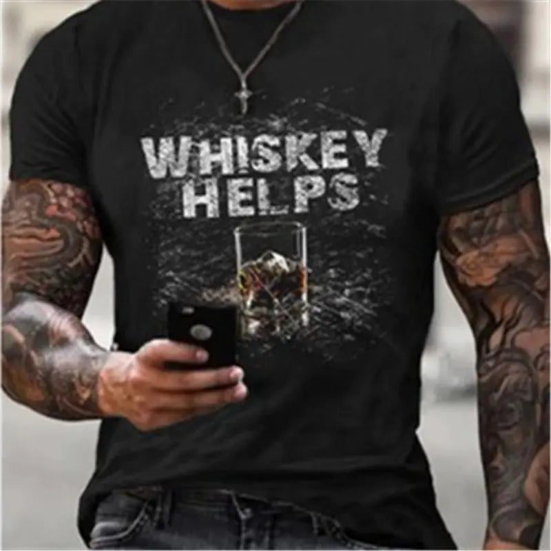 Men's Casual 3D Digital Print Short Sleeve T-Shirt
