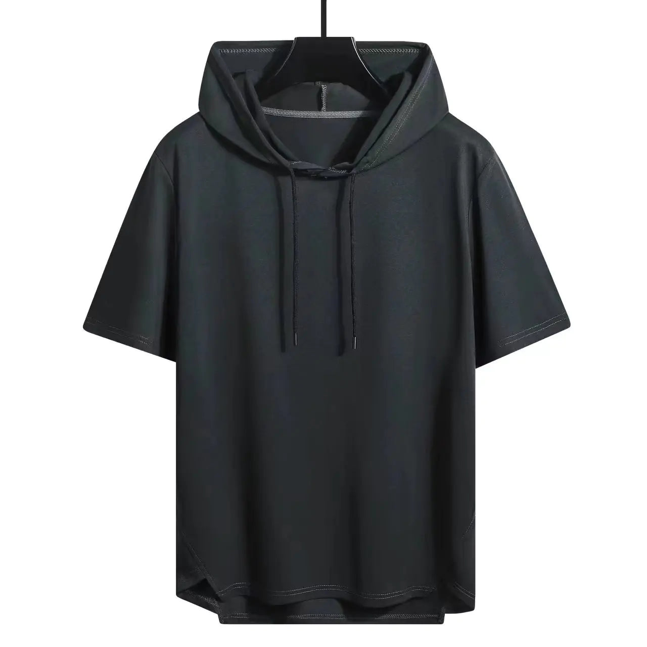Men's Summer Solid Color Hooded Short Sleeve T-Shirt