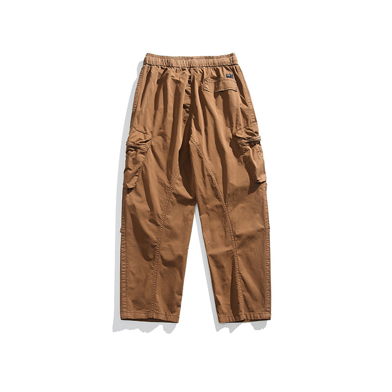 Retro Mens Loose-fitting Casual Wide-leg Pants