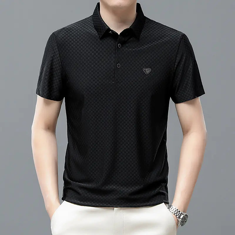 Men's Summer Stretch Polo Shirt - Lightweight Short Sleeve