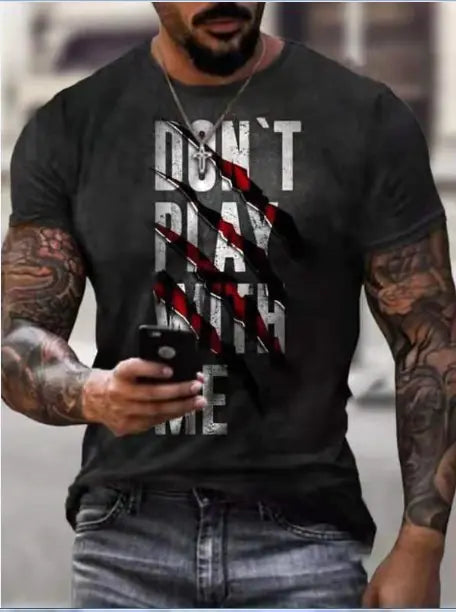 Men's Casual 3D Digital Print Short Sleeve T-Shirt