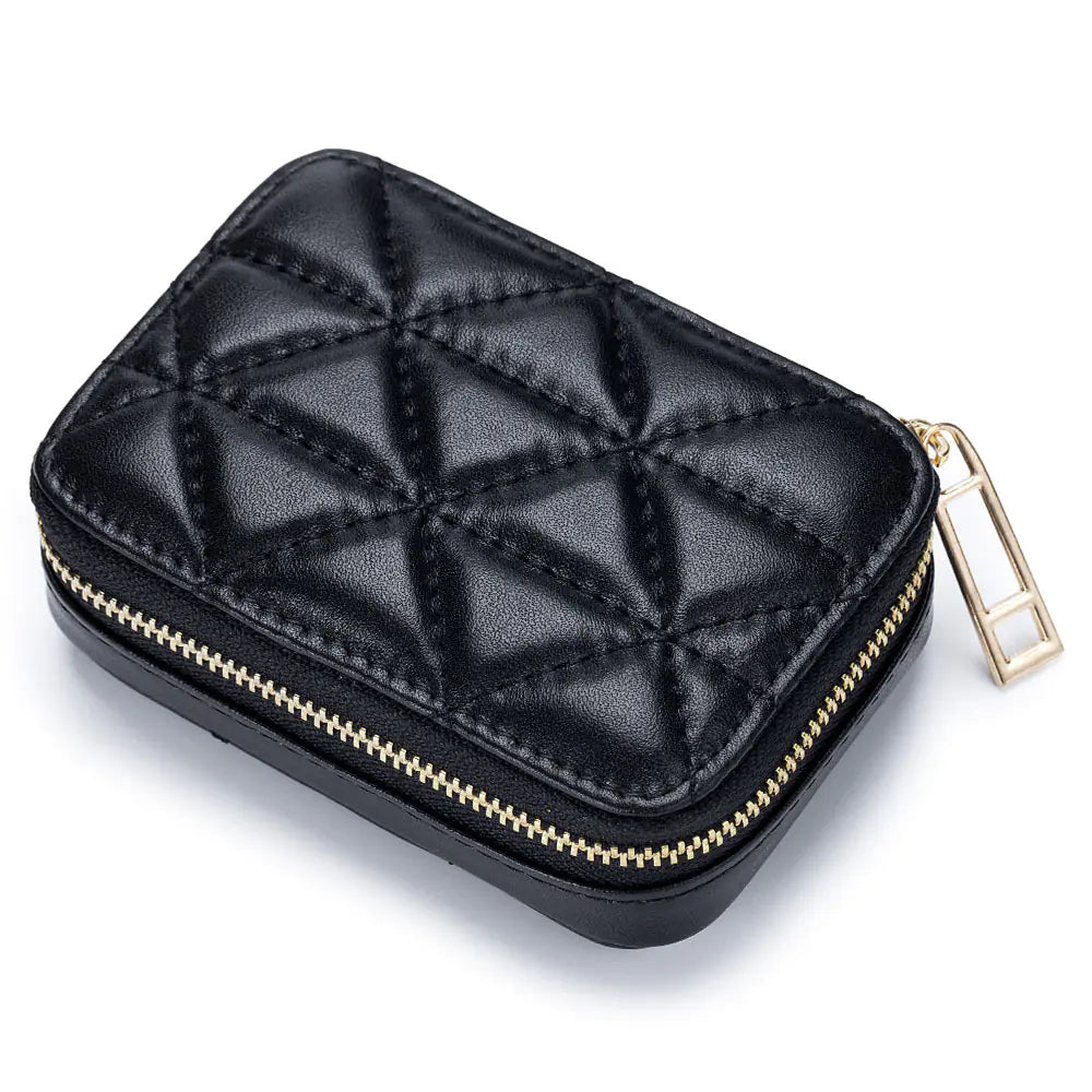 Fashionable Leather Earphone Bag with Mini Cosmetic Purse