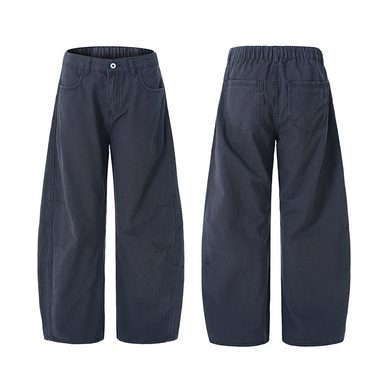 Mens Loose-Fit American-Style Retro Pleated Culottes