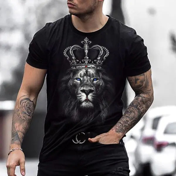 Men's Casual 3D Digital Print Short Sleeve T-Shirt