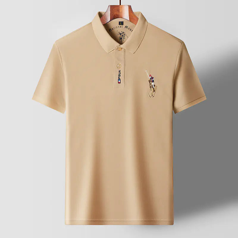 Men's Summer Embroidered Polo T-Shirt (Short Sleeve)