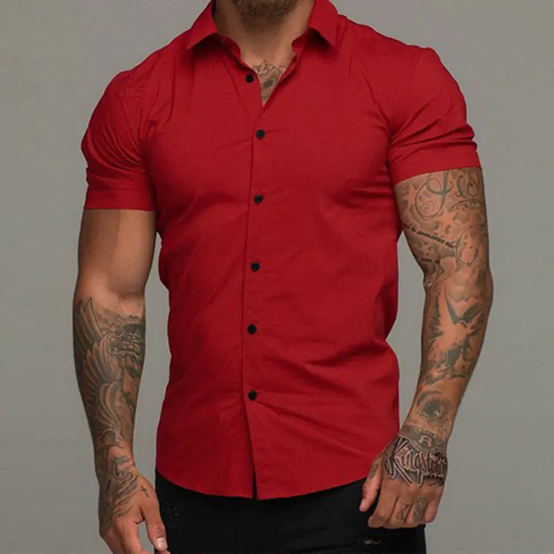 Men's Muscle Fit Short Sleeve Polo Shirt - Casual Stretch