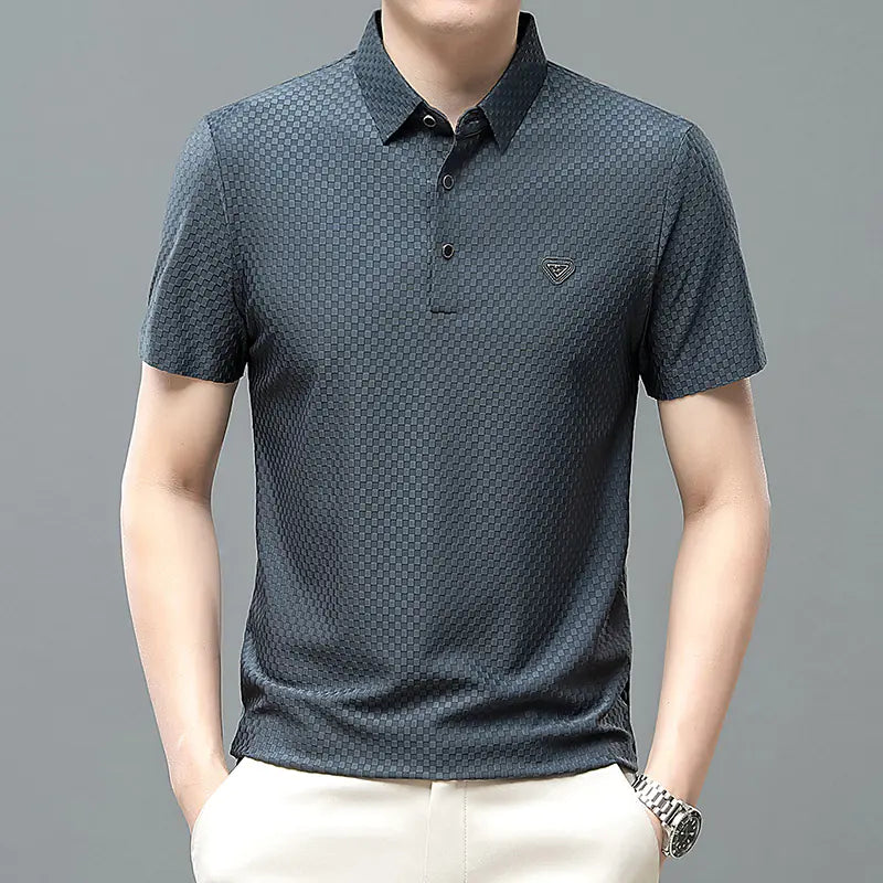 Men's Summer Stretch Polo Shirt - Lightweight Short Sleeve