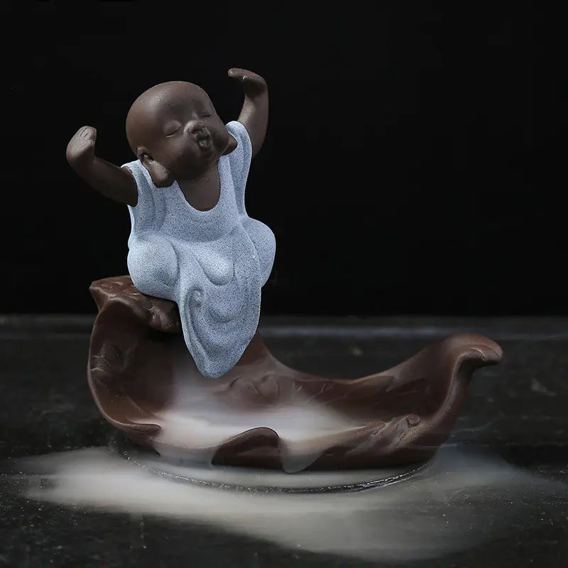 Ceramic Backflow Incense Burner Zen Home Decor Piece