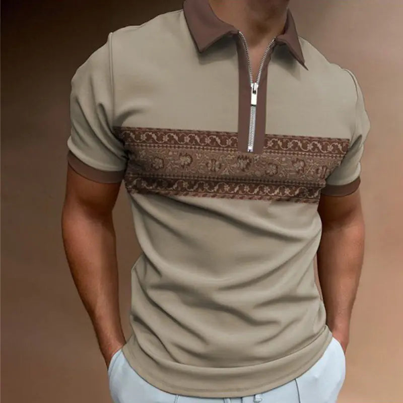 3D Digital Print Summer Polo Shirt for Men