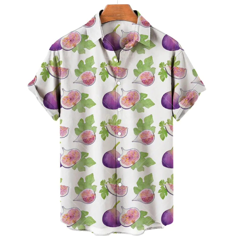 Men's Casual 3D Digital Print Short Sleeve Shirt