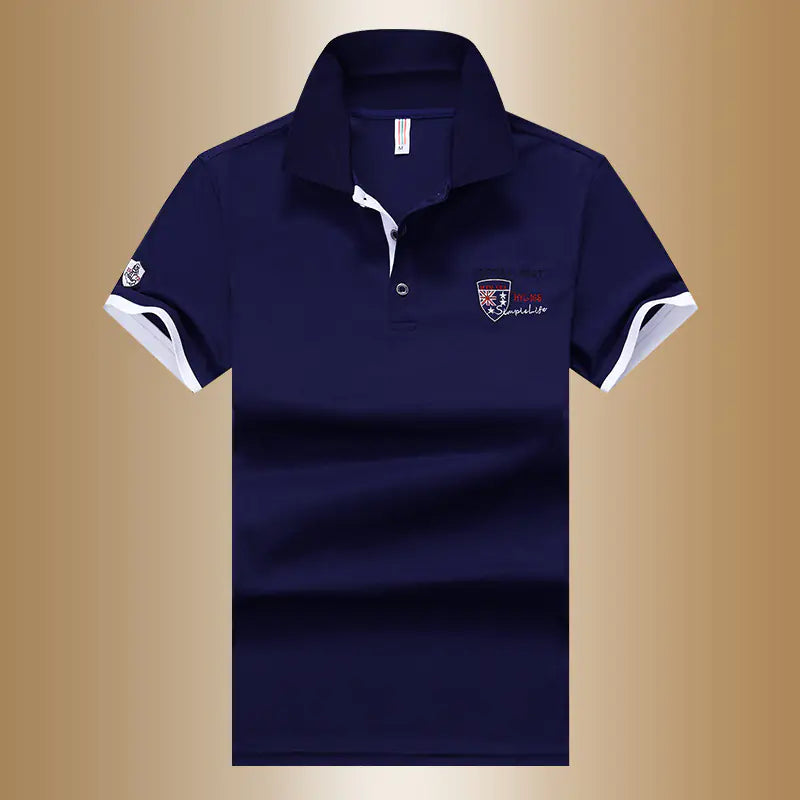 Men's Summer Cotton Short Sleeve Polo T-Shirt