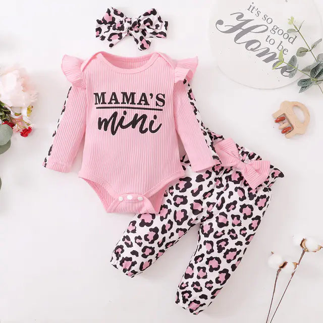 Newborn Baby Girl Outfit Set with Ruffles and Bow