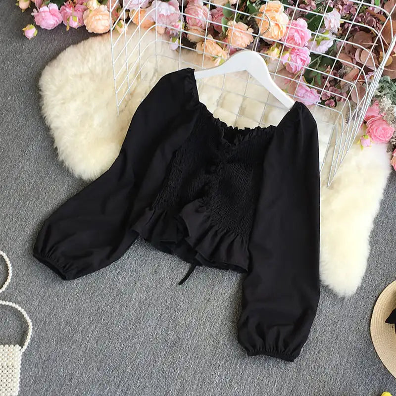 Elegant Retro Chiffon Bubble Blouse for Women