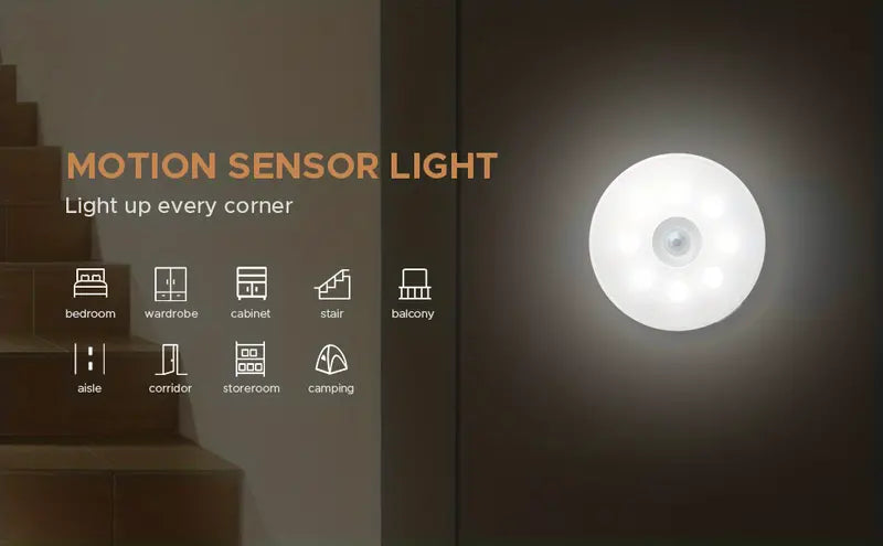 USB Rechargeable Motion Sensor Night Light (1pc)