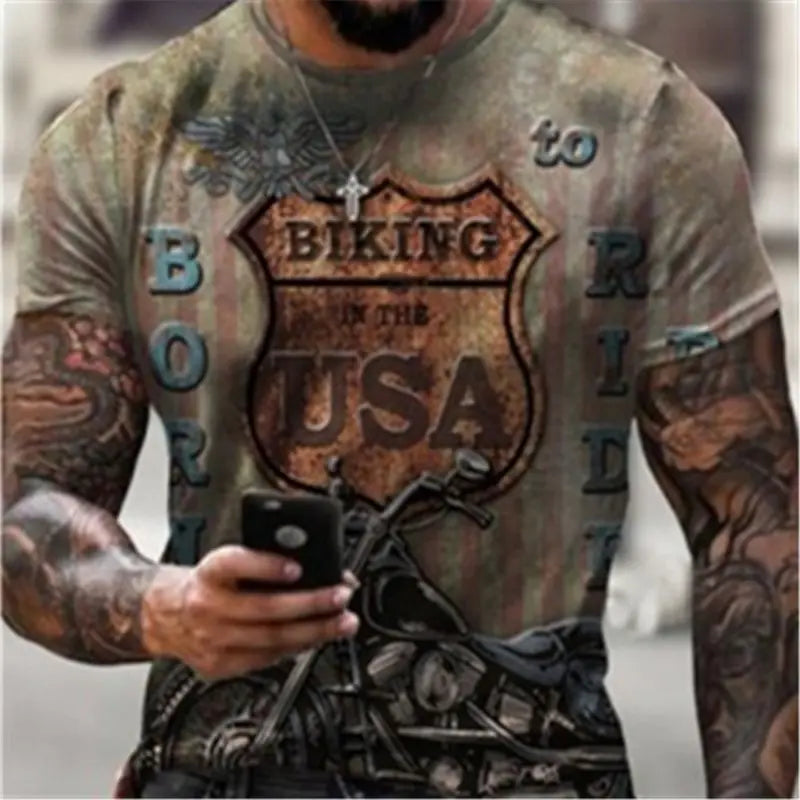 Men's Casual 3D Digital Print Short Sleeve T-Shirt