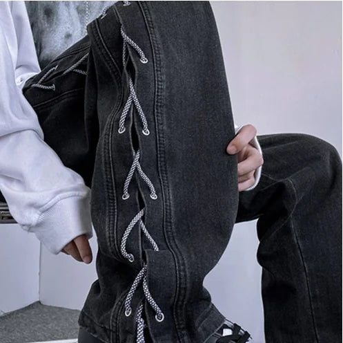 Niche Wide Leg American Jeans for Men in Hip Hop Style