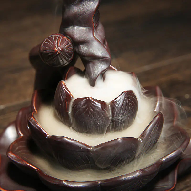 Lotus Incense Burner with Backflow Design