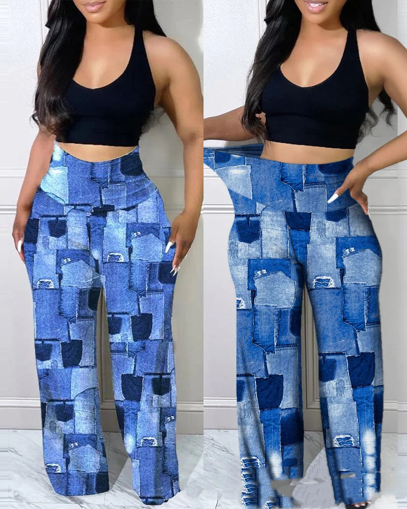 Slim Fit Khaki Plaid Trousers