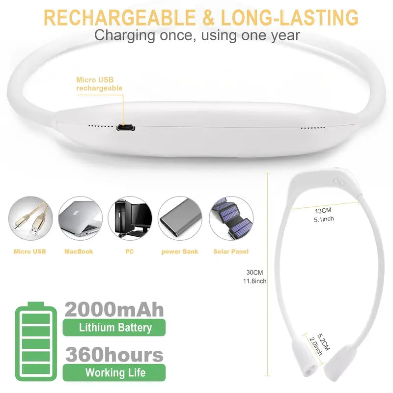 USB Rechargeable LED Neck Light with 12 Brightness Levels