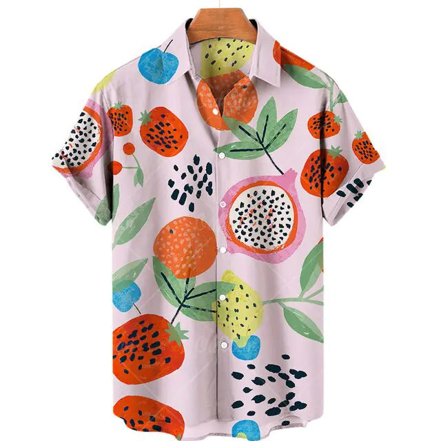 Men's Casual 3D Digital Print Short Sleeve Shirt