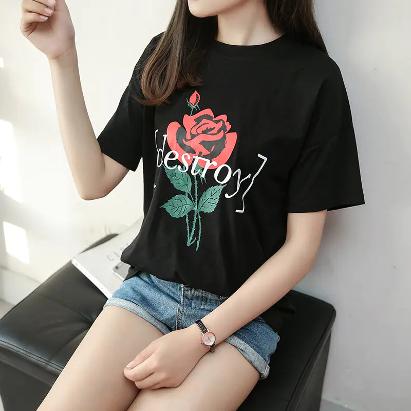 Printed Loose Fit Short Sleeve T-Shirt