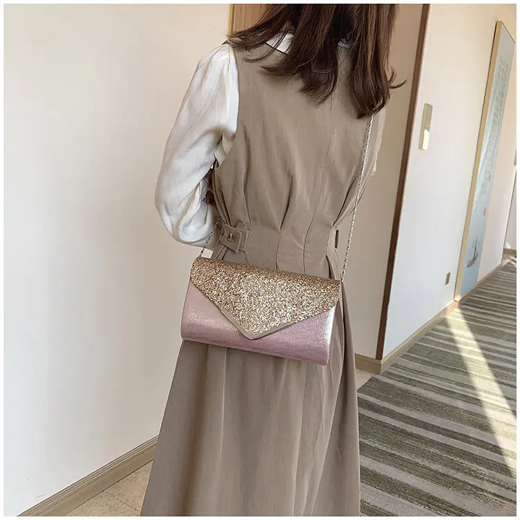 Fashionable Women's Chain Envelope Clutch Bag