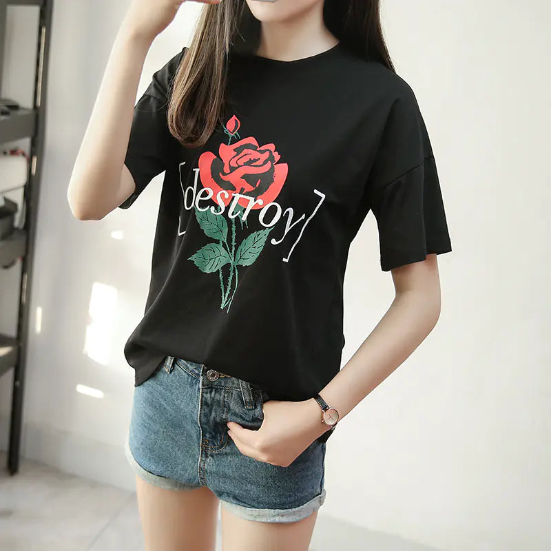 Printed Loose Fit Short Sleeve T-Shirt