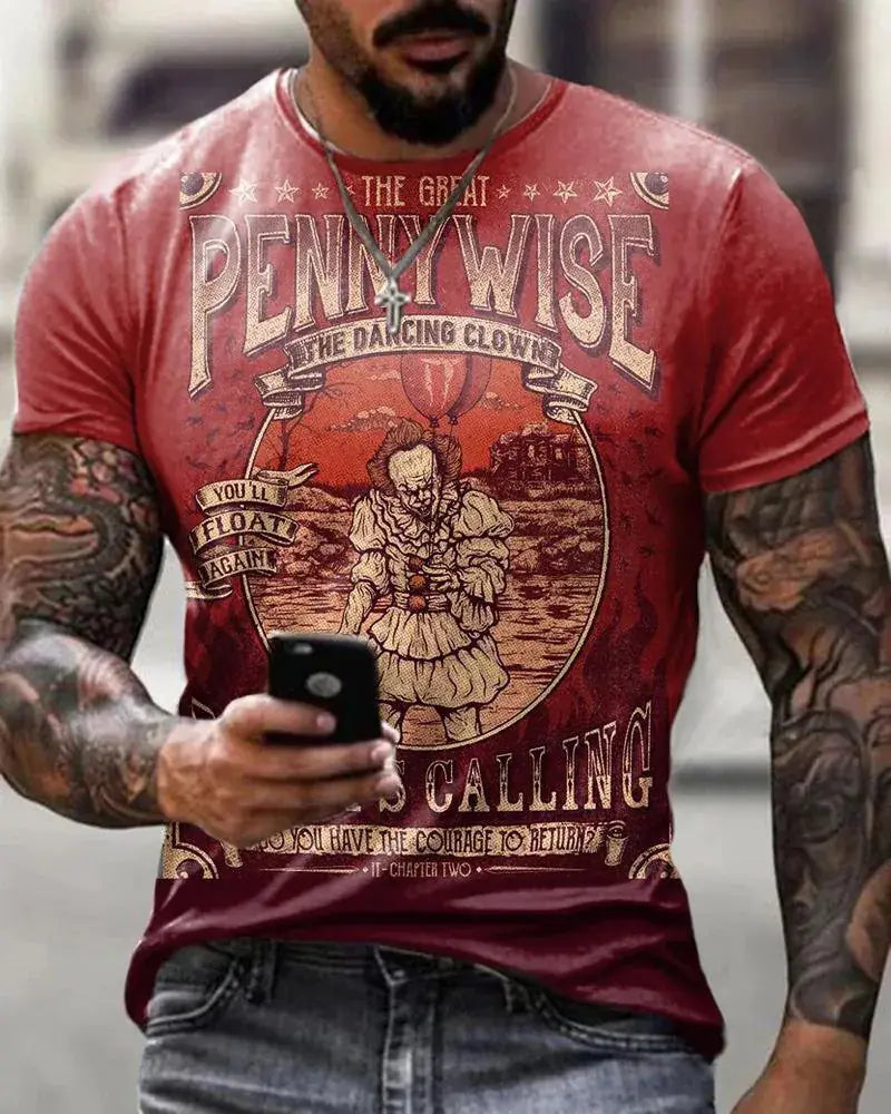 Men's Casual 3D Digital Print Short Sleeve T-Shirt