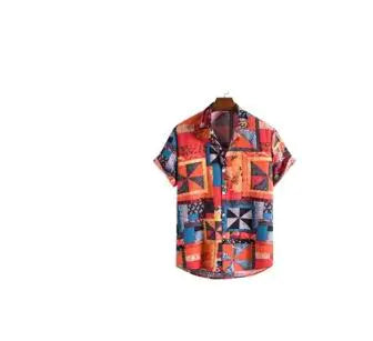 Men's Casual 3D Digital Print Short Sleeve Shirt