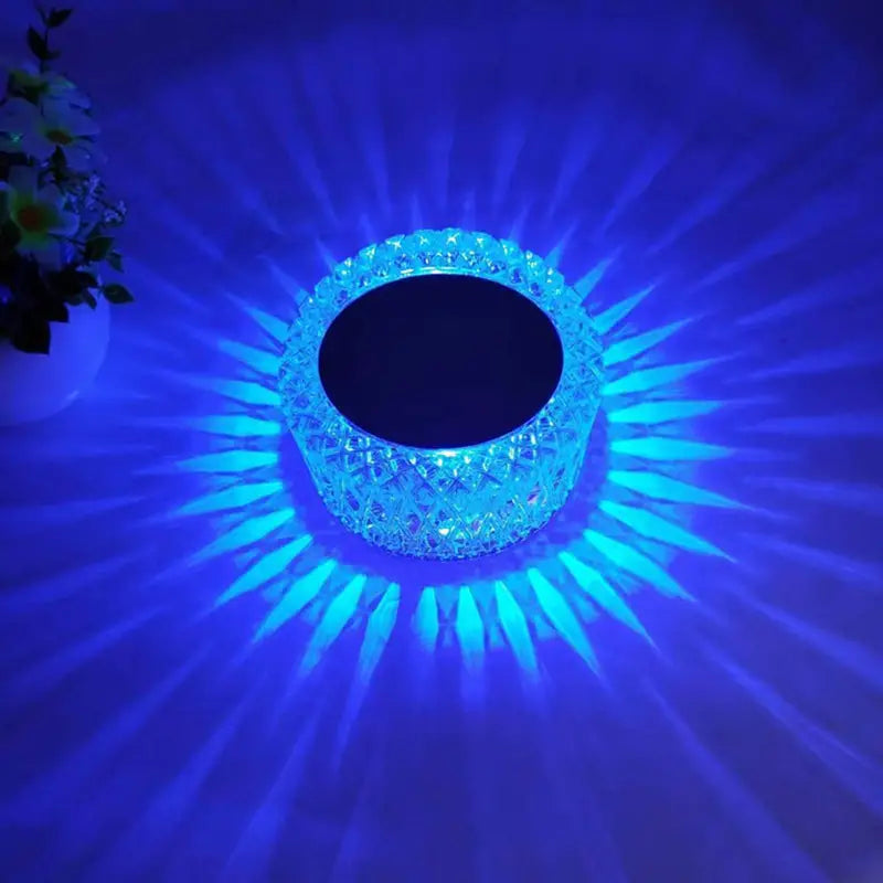 16-Color LED Crystal Table Lamp with Remote & Touch