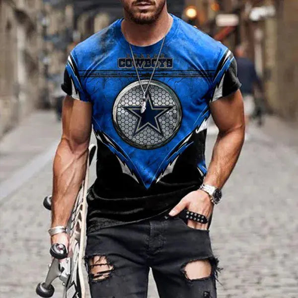 Men's Casual 3D Digital Print Short Sleeve T-Shirt