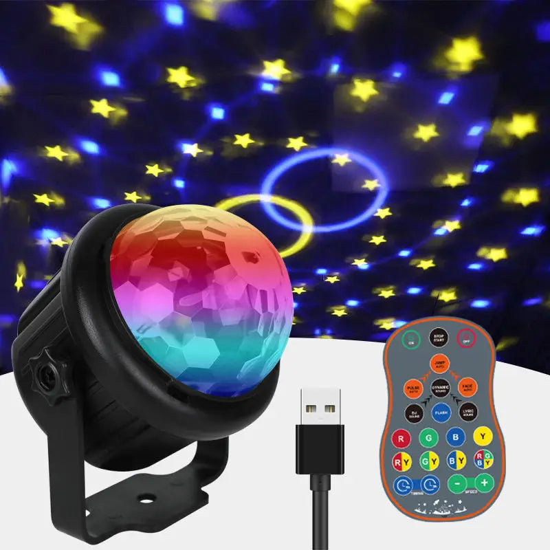 Portable Disco Ball Night Light with Remote & USB
