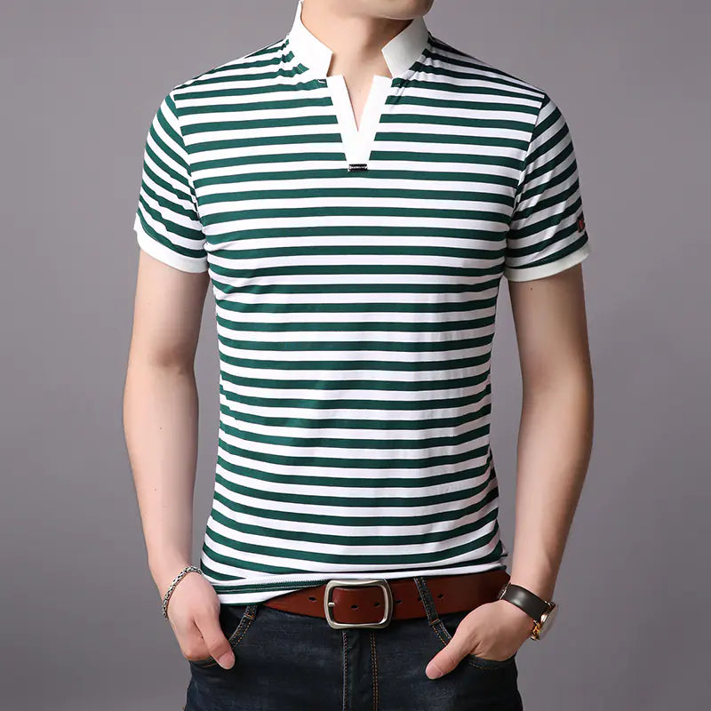 Men's Stylish Striped Short Sleeve T-Shirt for Summer